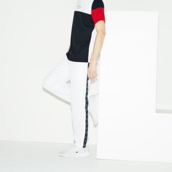 Lacoste SPORT Band Tennis Sweatpants - Tepláky Pánské Bílé / Tmavě Blankyt Blankyt | CZ-Klygog